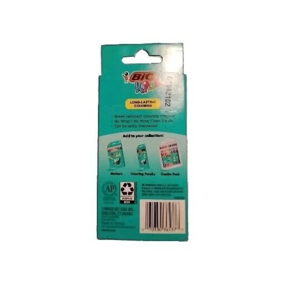 Bic Kids Crayons Wrap Free No Mess Break Resistant Long Lasting Can Be Sharpened